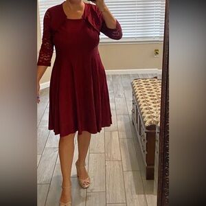 Chic Maroon Long Sleeve Dress